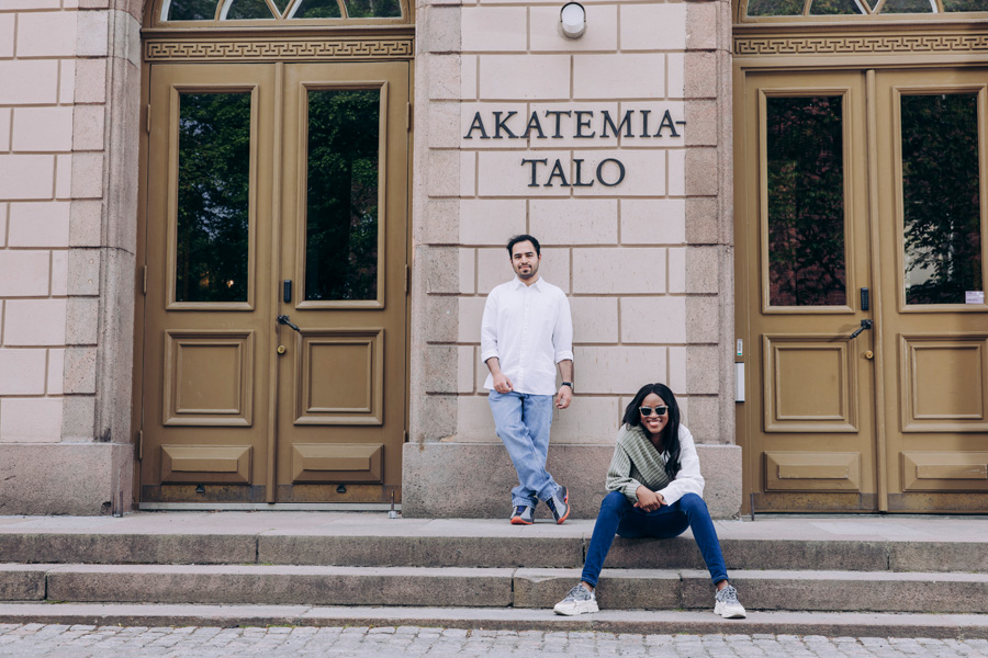 Students posing
